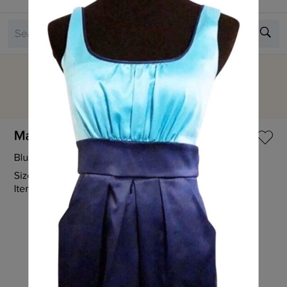 EUC Max & Cleo Size 6 turquoise and navy dress